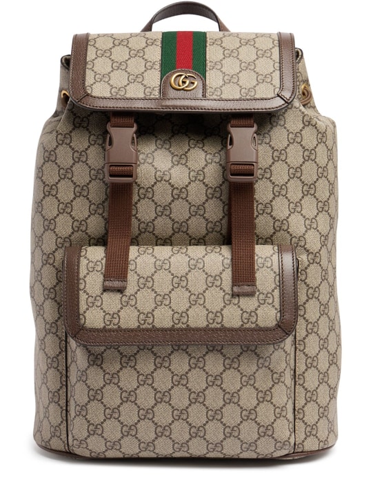 Gucci: Ophidia small GG backpack - Beige/Brown - men_0 | Luisa Via Roma