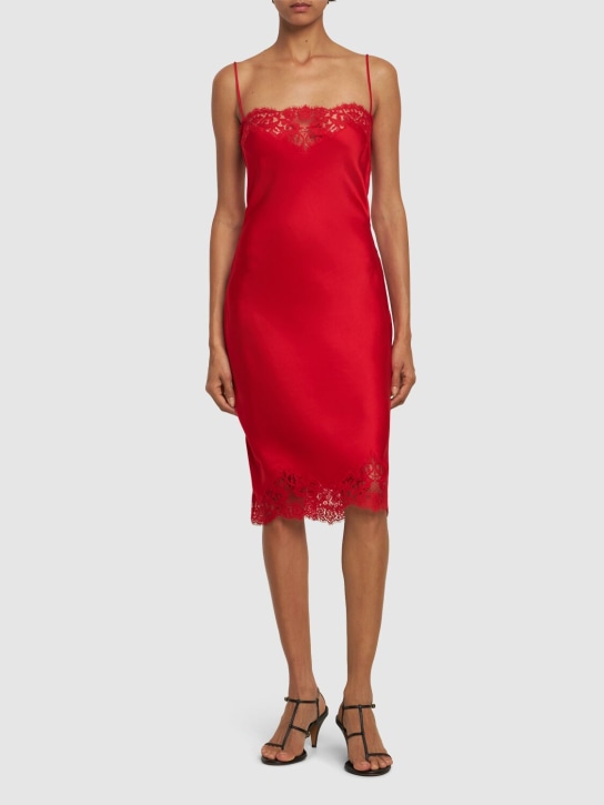 Stella McCartney: Iconic lace midi dress - Red - women_1 | Luisa Via Roma