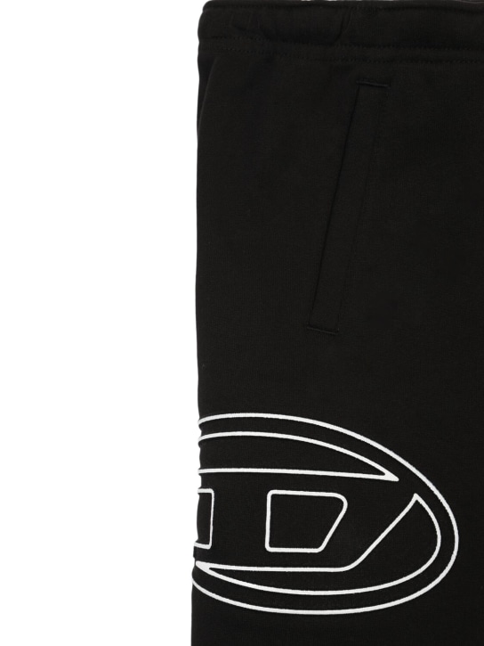 Diesel Kids: Pantalones deportivos de algodón con logo - Negro - kids-boys_1 | Luisa Via Roma