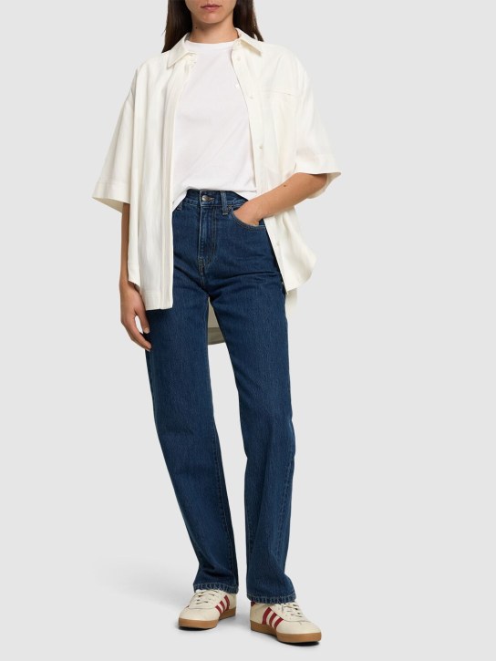 Carhartt WIP: Jeans rectos con cintura alta - Blue Stone Wash - women_1 | Luisa Via Roma