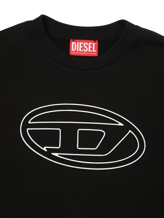 Diesel Kids: Sudadera de algodón con logo - Negro - kids-boys_1 | Luisa Via Roma