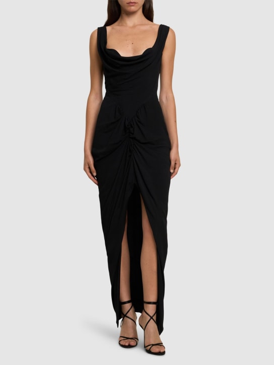 Vivienne Westwood: Vestido largo de jersey - Negro - women_1 | Luisa Via Roma