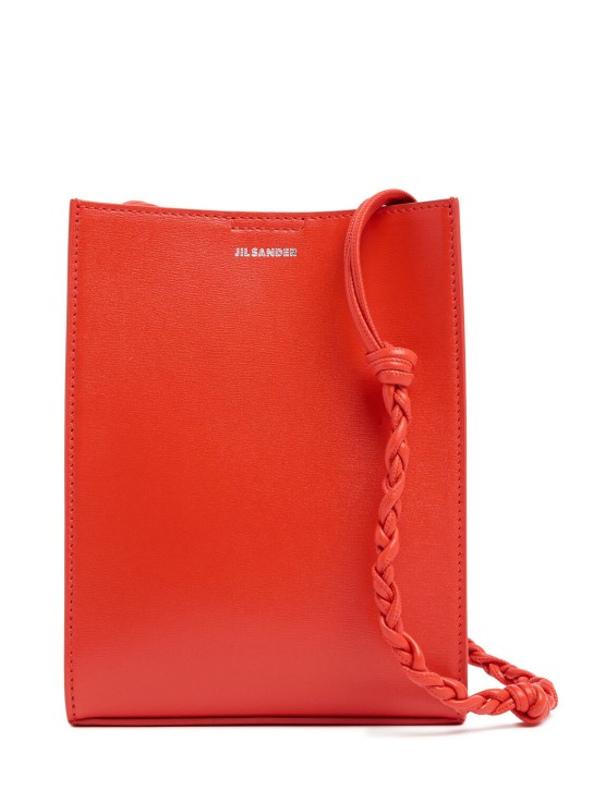 Jil Sander: Small Tangle palmellato leather bag - Poppy Red - women_0 | Luisa Via Roma