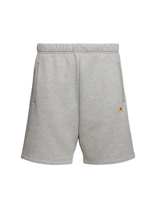 Carhartt WIP: Shorts deportivos de algodón - Grey Heather/Go - men_0 | Luisa Via Roma