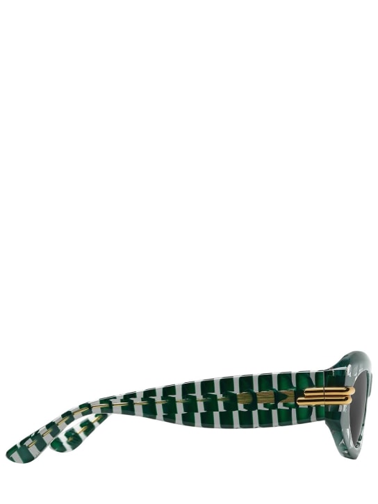 Bottega Veneta: Ovale Sonnenbrille aus Acetat „BV1322S Mitre“ - Grün - women_1 | Luisa Via Roma