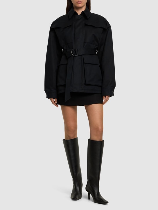 Wardrobe.nyc: Tailored cotton drill military jacket - Siyah - women_1 | Luisa Via Roma