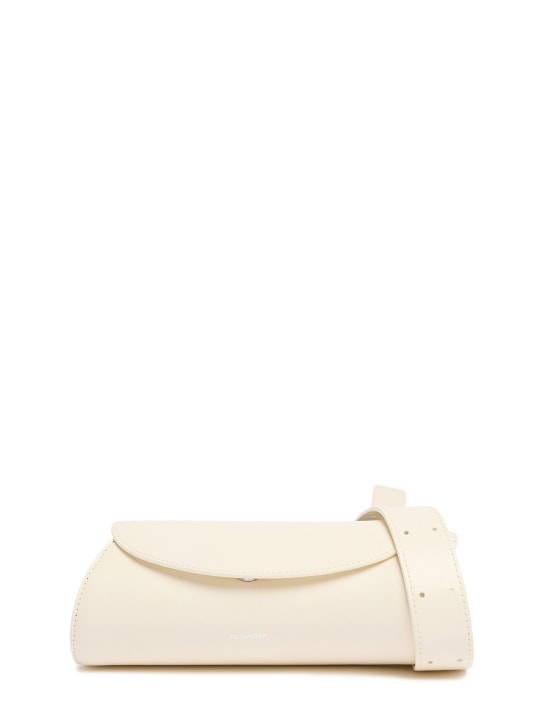 Jil Sander: Mini Cannolo leather shoulder bag - Eggshell - women_0 | Luisa Via Roma