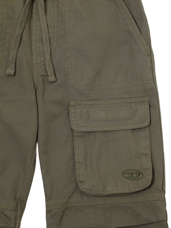 Diesel Kids: Cotton cargo pants - Dark Green - kids-boys_1 | Luisa Via Roma