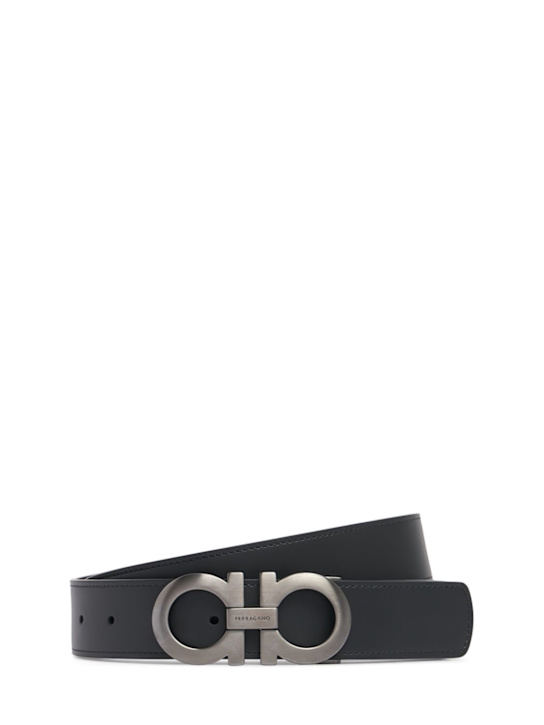 Ferragamo: 3.5cm Logo leather belt - men_0 | Luisa Via Roma
