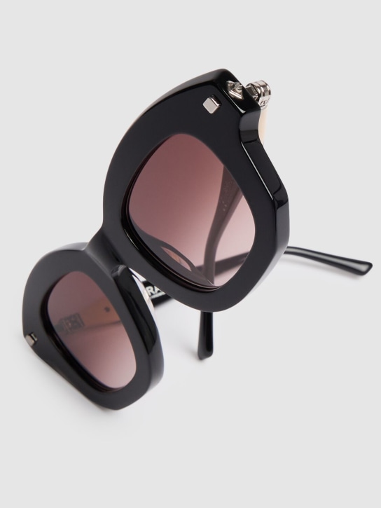 Kuboraum Berlin: J1 Round acetate sunglasses - Black/Ivory - women_1 | Luisa Via Roma