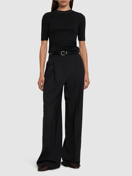 Brunello Cucinelli: 七分袖ジャージーTシャツ - women_1 | Luisa Via Roma