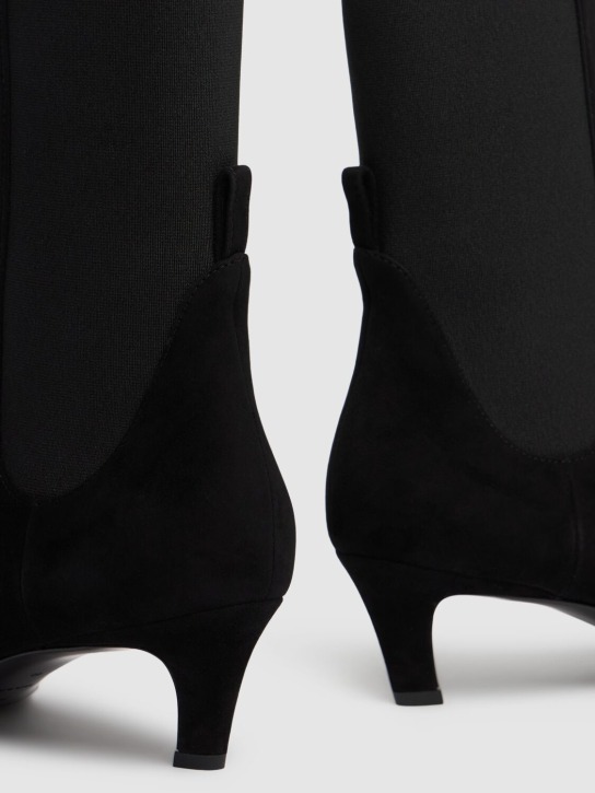 Toteme: 60毫米The Mid麂皮及踝靴 - Black Suede - women_3 | Luisa Via Roma