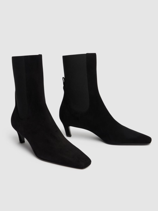 Toteme: 60毫米The Mid麂皮及踝靴 - Black Suede - women_2 | Luisa Via Roma
