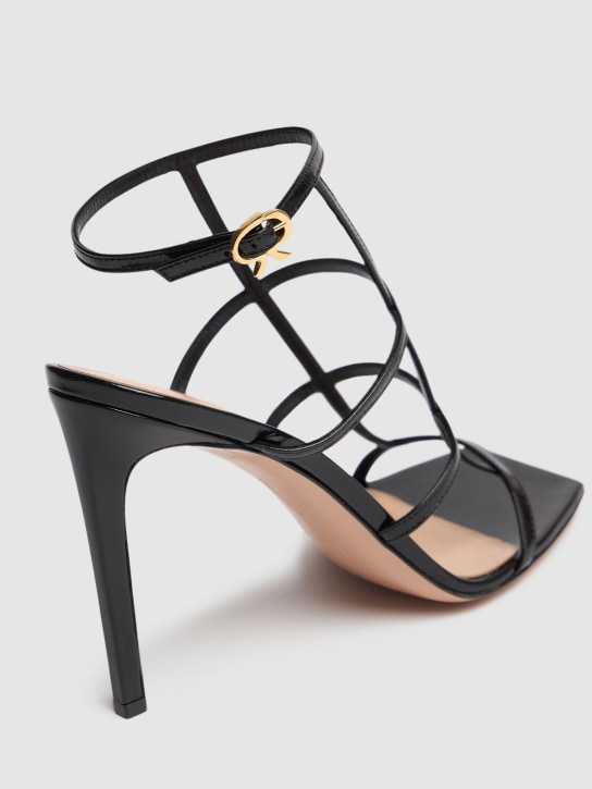 Gianvito Rossi: 95mm Leather sandals - Black - women_3 | Luisa Via Roma