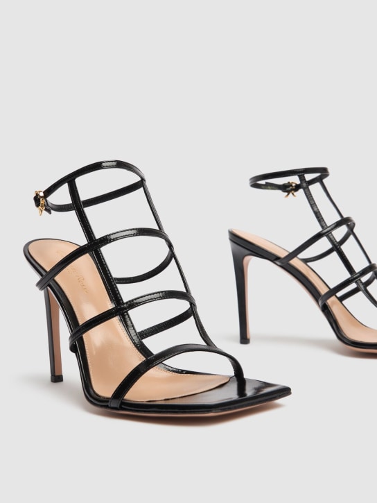 Gianvito Rossi: 95mm Leather sandals - Black - women_2 | Luisa Via Roma