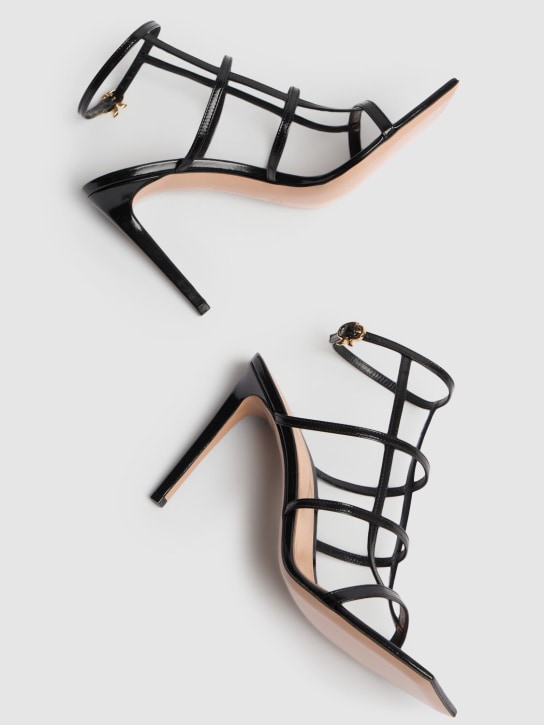 Gianvito Rossi: 95mm Leather sandals - Black - women_4 | Luisa Via Roma