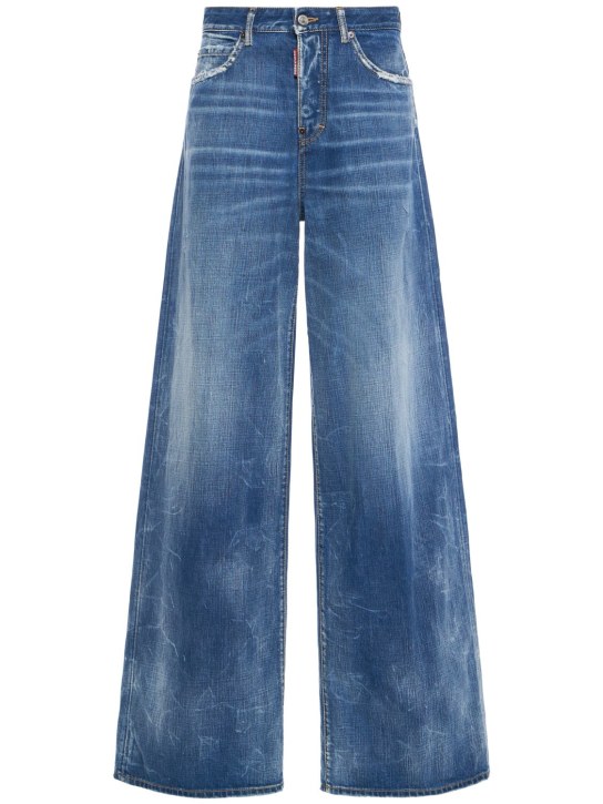 Dsquared2: Traveller mid rise wide jeans - Blu - women_0 | Luisa Via Roma
