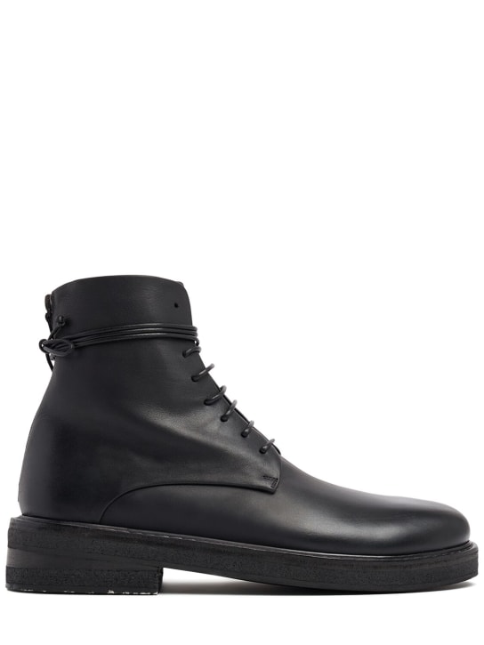 Marsell: Parrucca leather lace-up boots - Siyah - men_0 | Luisa Via Roma