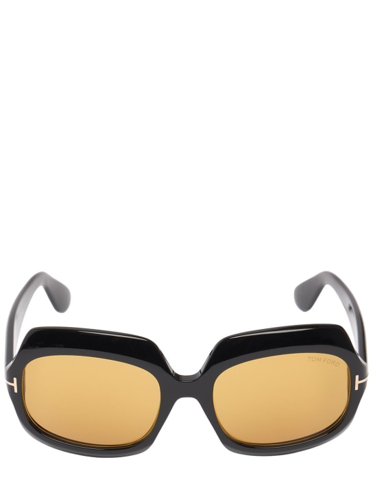 Tom Ford: Ren round sunglasses - Black/Brown - women_0 | Luisa Via Roma