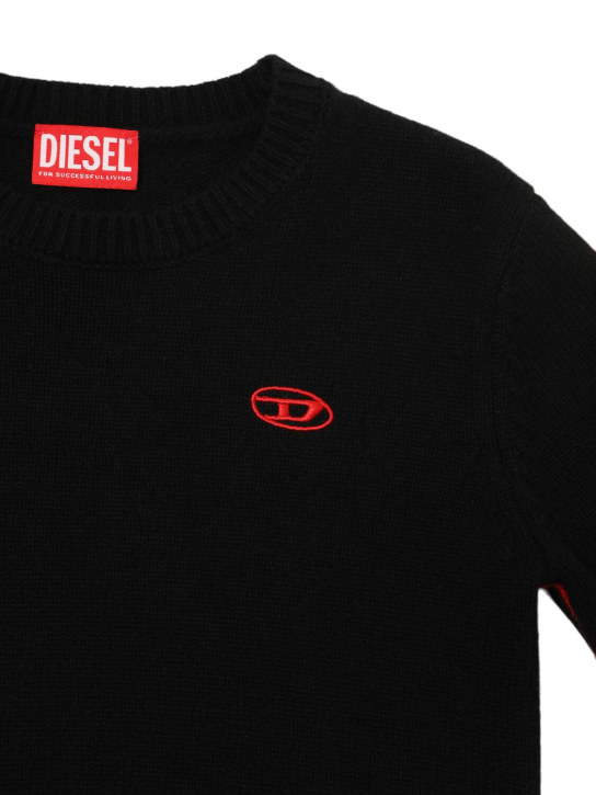 Diesel Kids: Suéter de punto de mezcla de lana - Negro - kids-boys_1 | Luisa Via Roma