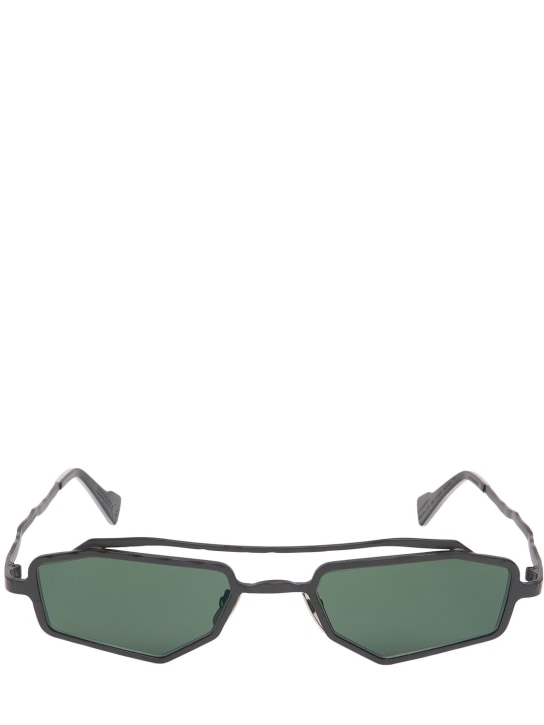 Kuboraum Berlin: Z23 squared metal sunglasses - Black/Green - men_0 | Luisa Via Roma