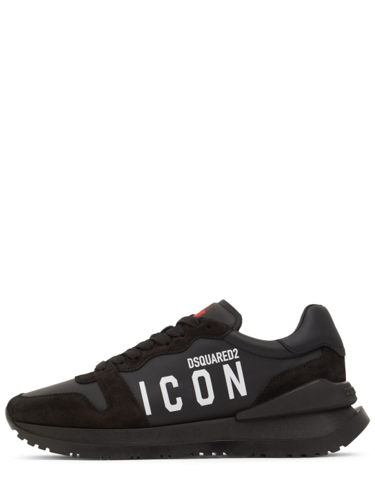 Dsquared2: Icon logo跑步运动鞋 - 黑色 - men_0 | Luisa Via Roma