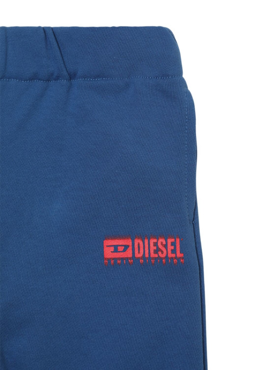 Diesel Kids: Pantalones deportivos de algodón con logo - Azul - kids-boys_1 | Luisa Via Roma