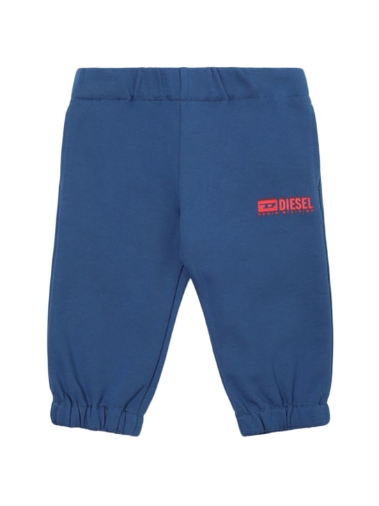 Diesel Kids: Pantalon en coton à logo - Bleu - kids-girls_0 | Luisa Via Roma