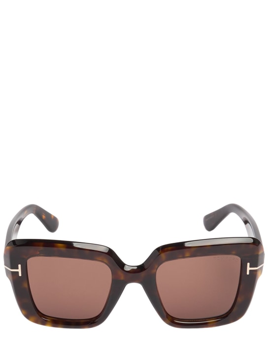 Tom Ford: Esme squared sunglasses - Dk Havana/Rovie - women_0 | Luisa Via Roma