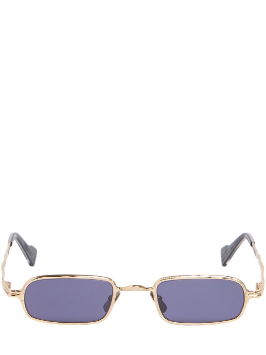 Kuboraum Berlin: Z18 squared metal sunglasses - Gold/Purple - women_0 | Luisa Via Roma