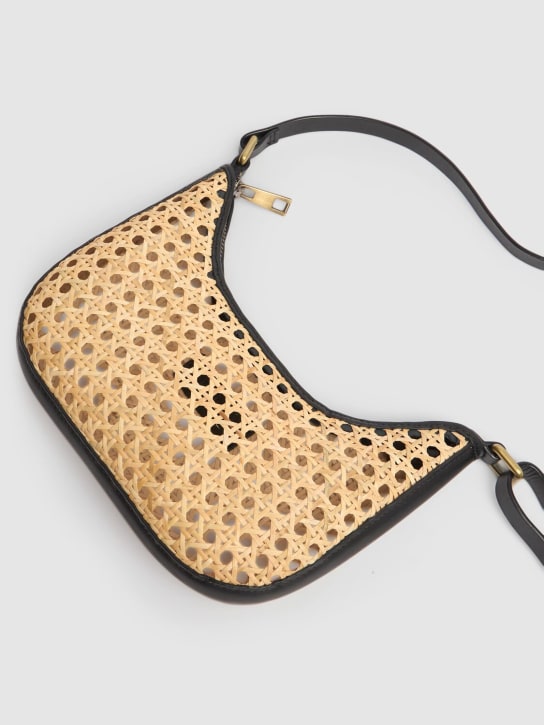Bembien: Mini Sling rattan shoulder bag - Black Rattan - women_1 | Luisa Via Roma