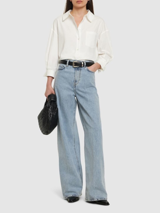 Toteme: Organic denim wide jeans - Mavi - women_1 | Luisa Via Roma