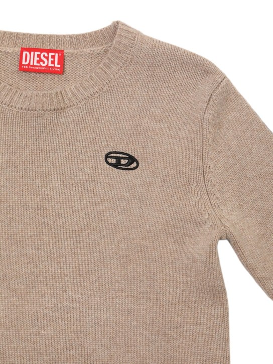Diesel Kids: Wool blend knit sweater - Beige - kids-boys_1 | Luisa Via Roma