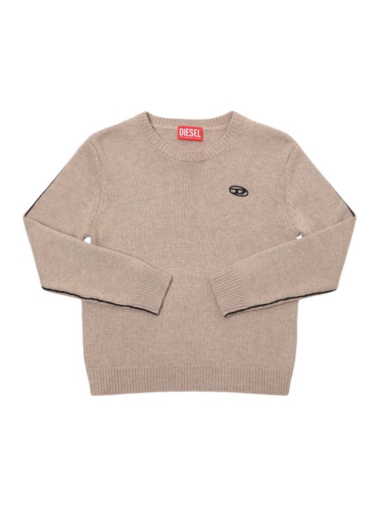 Diesel Kids: Wool blend knit sweater - Bej - kids-boys_0 | Luisa Via Roma