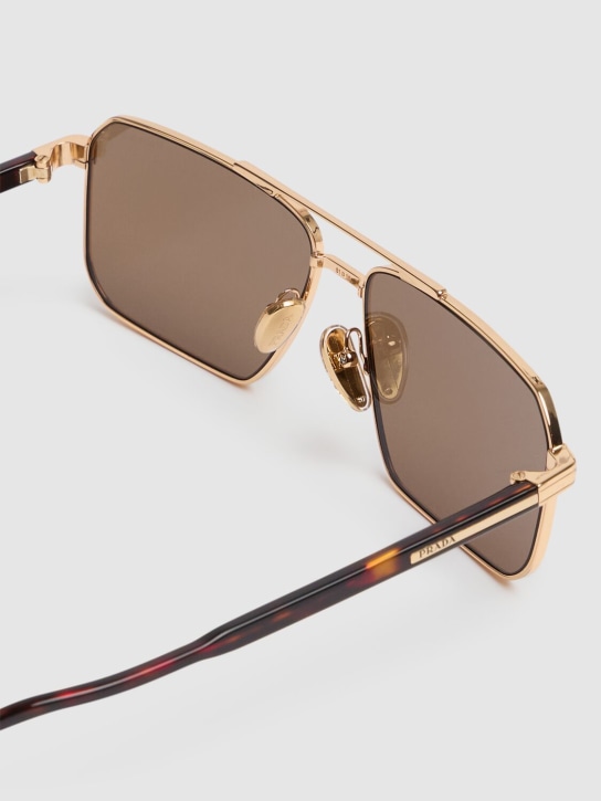 Prada: Square acetate sunglasses - Gold/Green - men_3 | Luisa Via Roma