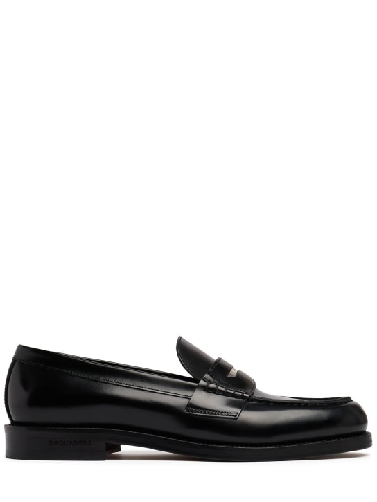 Dsquared2: Beau leather loafers - Siyah - men_0 | Luisa Via Roma