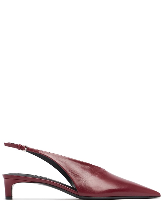 Jil Sander: 35毫米皮革露跟高跟鞋 - 酒红色 - women_0 | Luisa Via Roma