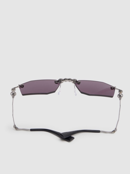 Kuboraum Berlin: H40 Metal machinery rimless sunglasses - Black/Grey - women_1 | Luisa Via Roma