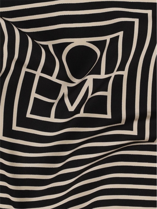 Toteme: Centered monogram silk scarf - Black Monogram - women_1 | Luisa Via Roma