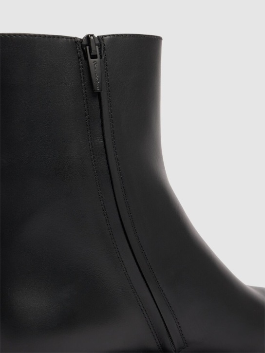 Gianvito Rossi: 20mm Leather ankle boots - Black - women_4 | Luisa Via Roma