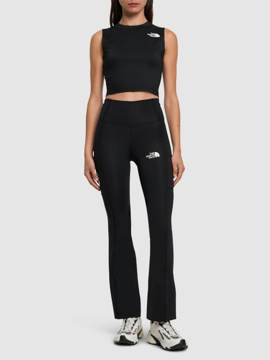 The North Face: Poly knit flared leggings - Black - women_1 | Luisa Via Roma