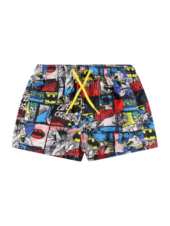 Mc2 Saint Barth: Batman print nylon swim shorts - Renkli - kids-boys_0 | Luisa Via Roma