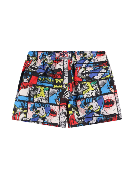 Mc2 Saint Barth: Batman print nylon swim shorts - Renkli - kids-boys_1 | Luisa Via Roma