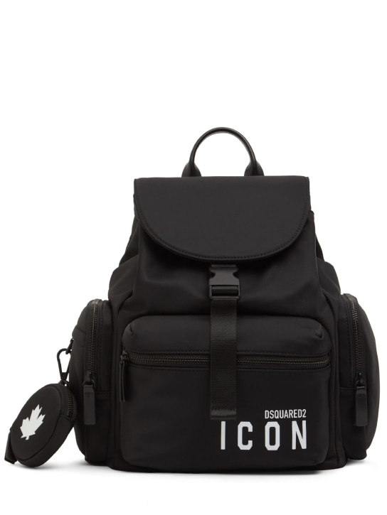 Dsquared2: Be Icon nylon backpack - Black - women_0 | Luisa Via Roma