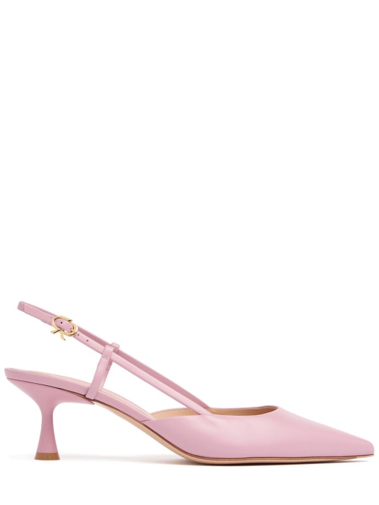 Gianvito Rossi: 55mm Ascent leather slingback pumps - Pink - women_0 | Luisa Via Roma