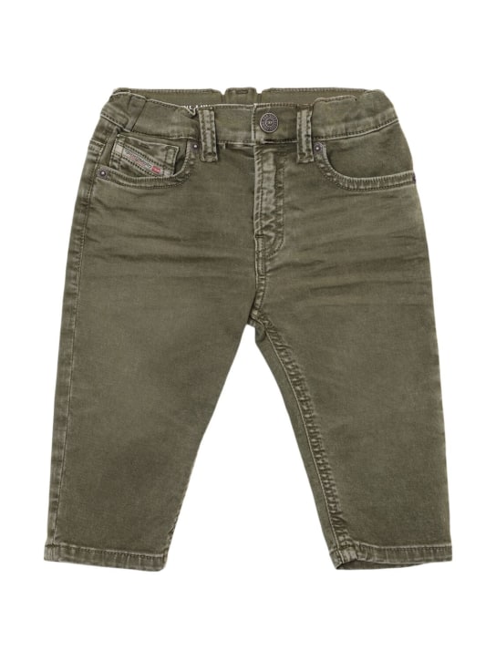 Diesel Kids: Jeans de algodón stretch - Verde Oscuro - kids-boys_0 | Luisa Via Roma