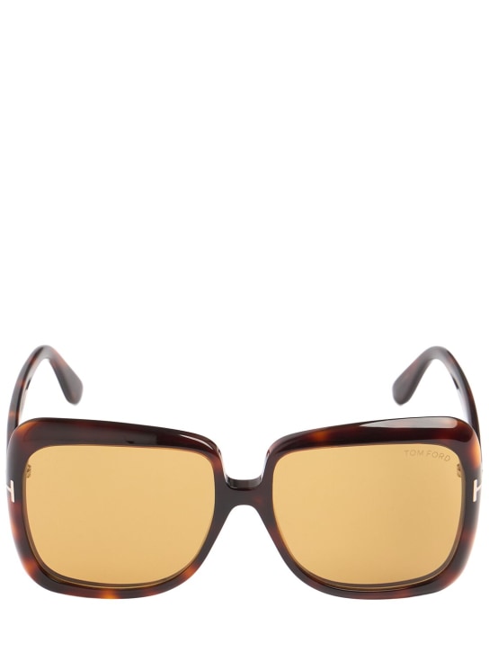 Tom Ford: Gafas de sol cuadradas - Dk Havana/Brown - women_0 | Luisa Via Roma
