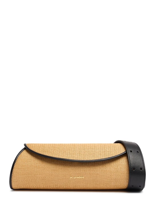 Jil Sander: Small Cannolo raffia effect shoulder bag - Natural - women_0 | Luisa Via Roma