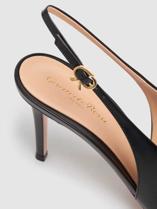 Gianvito Rossi: 85mm Tokio leather slingback pumps - women_4 | Luisa Via Roma