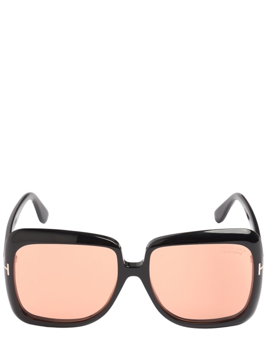 Tom Ford: Lorelai squared sunglasses - Black/Brown - women_0 | Luisa Via Roma